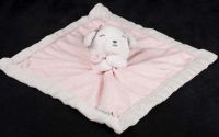 Carters Puppy Dog Pink White Polka Dots Plush Lovey Blanket